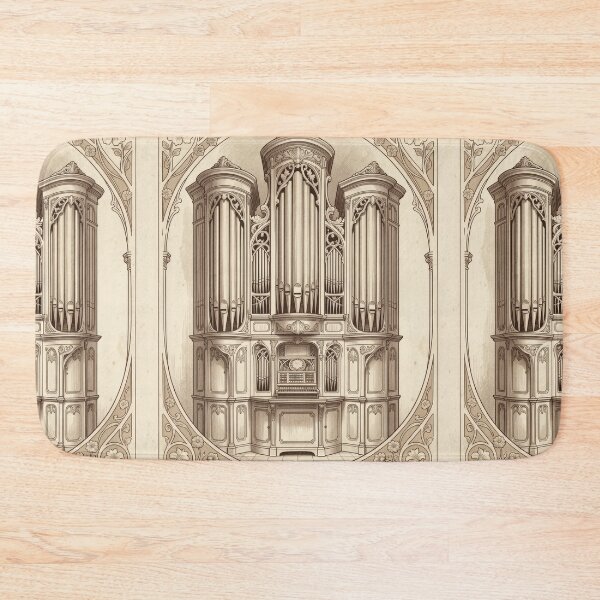 Item preview, Art Nouveau Pipe Organ Vintage Floral Illustration designed and sold by pinkal.