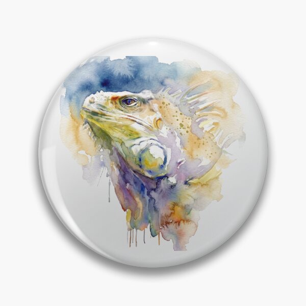 Item preview, Iguana Watercolor, Navy Background designed and sold by caracatita75.