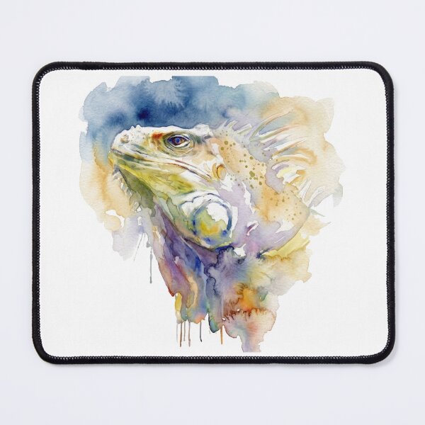 Item preview, Iguana Watercolor, Navy Background designed and sold by caracatita75.