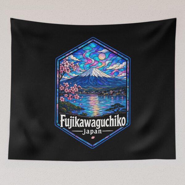 Item preview, Fujikawaguchiko Mount Fuji Japan Stained Glass Travel designed and sold by TomFrontierArt.