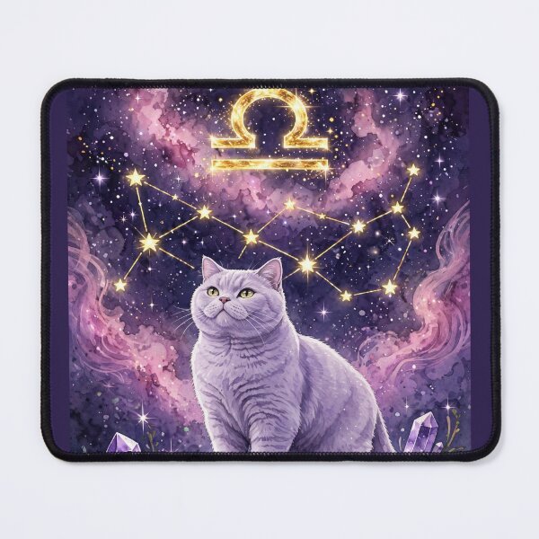 Item preview, Mystical Libra Cat With Golden Balance Constellation designed and sold by Moody Vibes Studio.