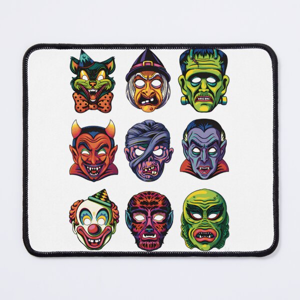 Item preview, Vintage Spooky Faces Retro Halloween Masks | Best Gift designed and sold by Mallerlite.