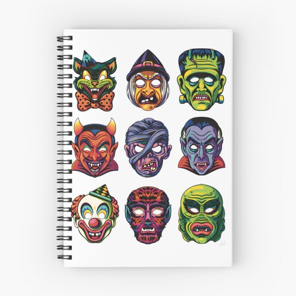 Item preview, Vintage Spooky Faces Retro Halloween Masks | Best Gift designed and sold by Mallerlite.