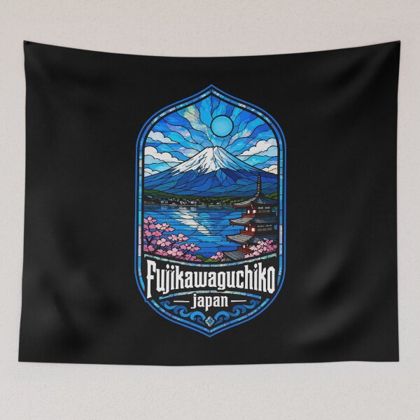 Item preview, Fujikawaguchiko Mount Fuji Japan Stained Glass Art Travel designed and sold by TomFrontierArt.