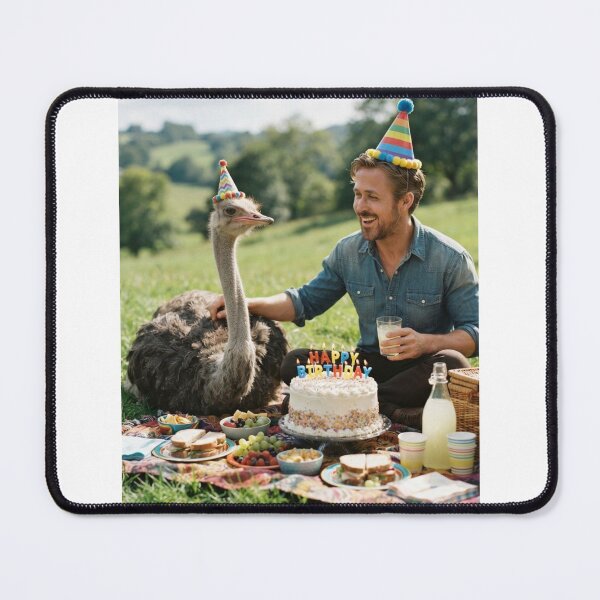 Item preview, Ryan gosling ostrich picnic ostrichs animal pet nature meme memes funny parody christmas birthday designed and sold by CheeseBlueprint.