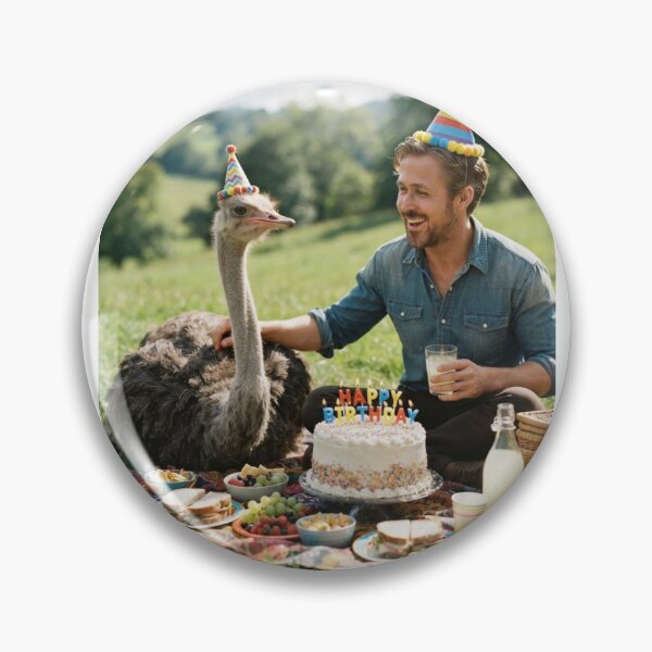 Item preview, Ryan gosling ostrich picnic ostrichs animal pet nature meme memes funny parody christmas birthday  designed and sold by CheeseBlueprint.