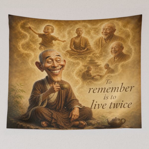 Item preview, To Remember Is To Live Twice Peaceful Illustration designed and sold by The Brother Wu Collection.