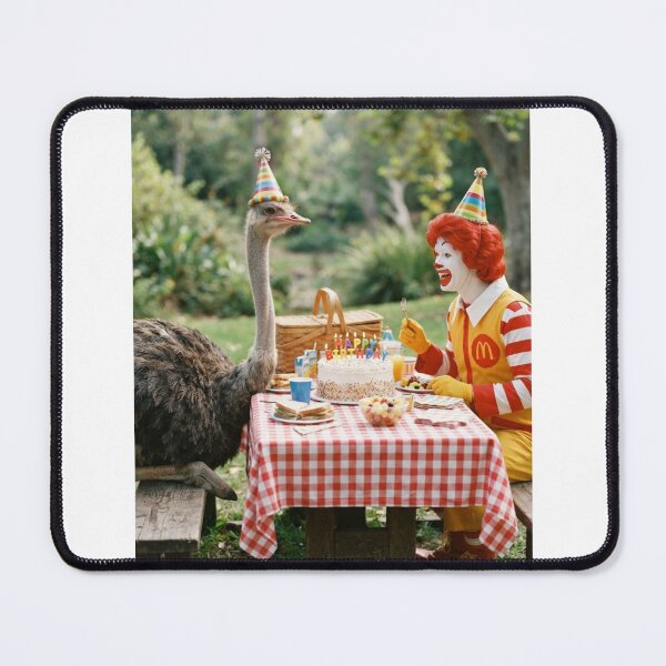 Item preview, Ronald mcdonald ostrich picnic ostrichs animal pet nature meme memes funny parody christmas birthday designed and sold by CheeseBlueprint.