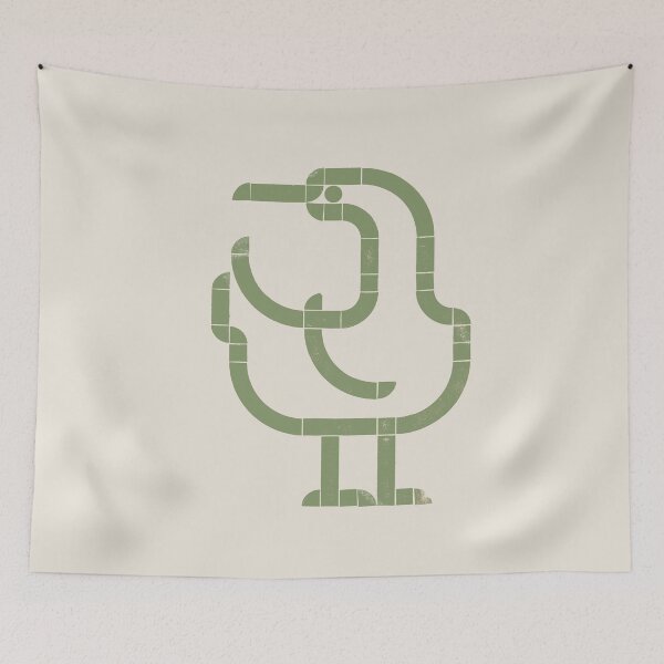 Item preview, Morning Wind — Cormorant | Geometric Bird Illustration - sage green designed and sold by POCOmuchoStudio.