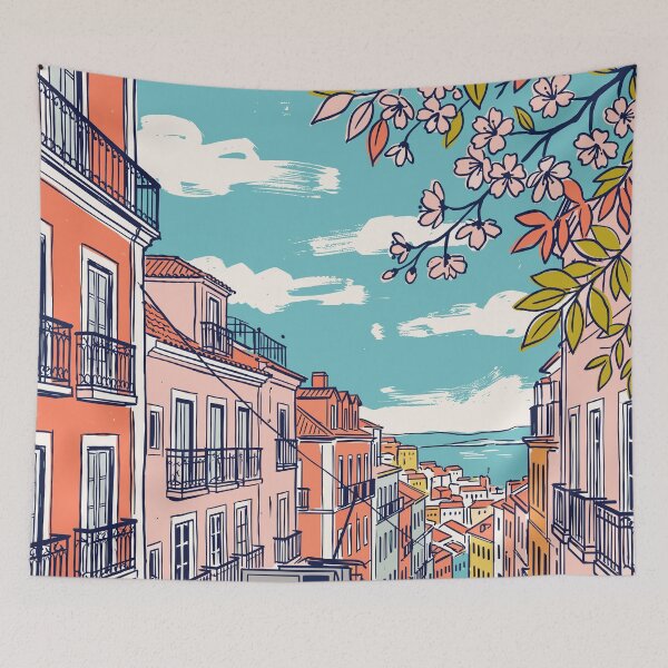Item preview, Lisbon Vintage Retro Portugal Travel designed and sold by RareDeerArt.
