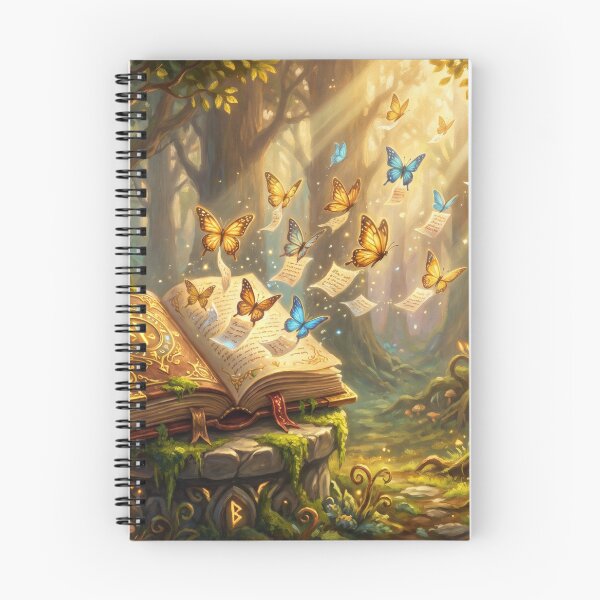 Item preview, Enchanted Forest Grimoire | Magical Book of Butterflies and Runes designed and sold by SebastianSpace.