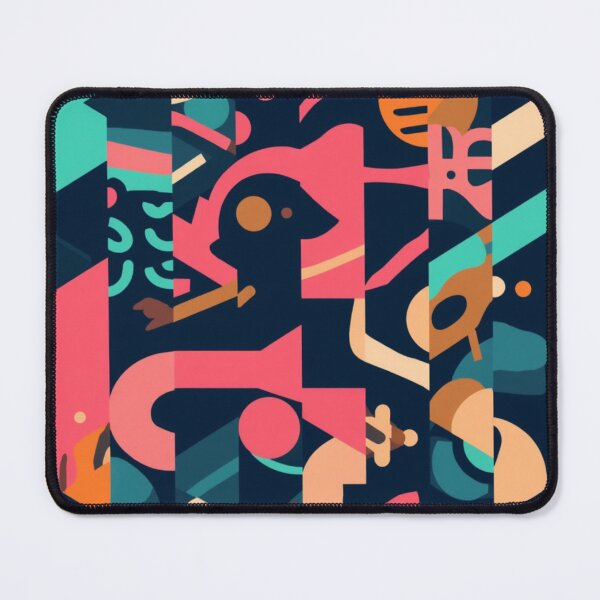 Item preview, Colourful Retro Geometric Abstract Pattern in Pink Teal Orange and Navy designed and sold by My Gluten Free Life UK.