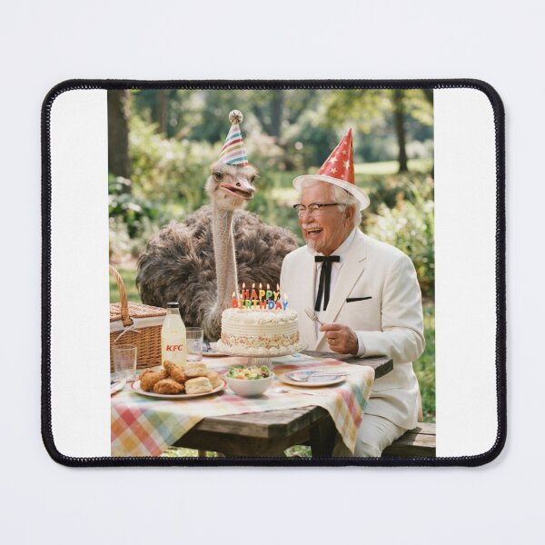 Item preview, Colonel sanders kfc ostrich picnic ostrichs animal pet nature meme memes funny parody christmas birthday designed and sold by CheeseBlueprint.