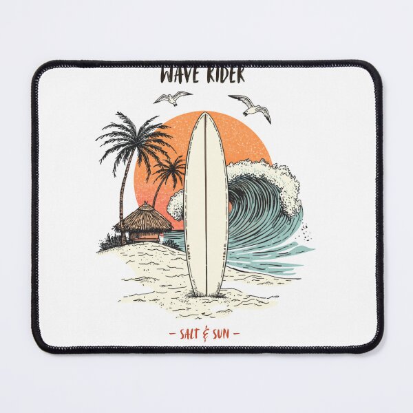 Item preview, Wave Rider Retro Surfboard Tiki Beach — Vintage Surf Sunset Illustration designed and sold by Sithila-Arts.