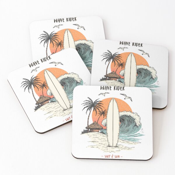 Item preview, Wave Rider Retro Surfboard Tiki Beach — Vintage Surf Sunset Illustration designed and sold by Sithila-Arts.