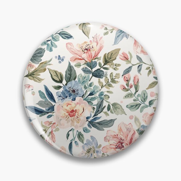 Item preview, Romantic Blush Pink and Blue Watercolour Floral Pattern designed and sold by My Gluten Free Life UK.