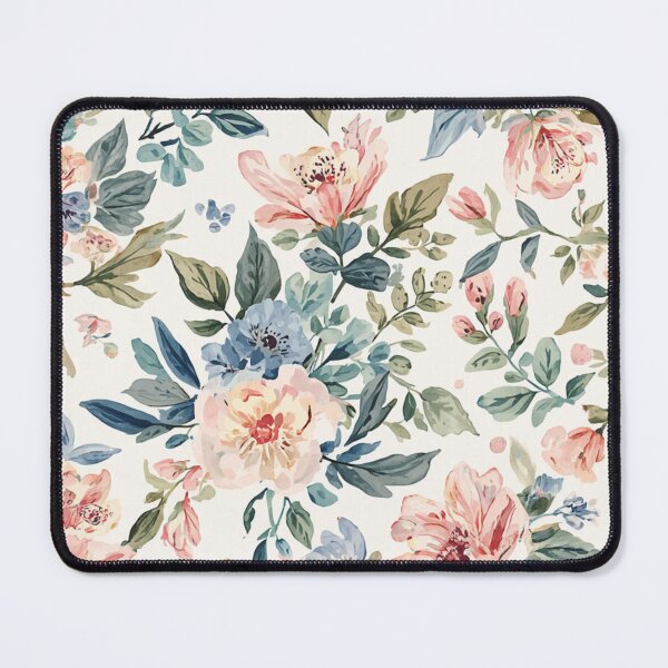 Item preview, Romantic Blush Pink and Blue Watercolour Floral Pattern designed and sold by My Gluten Free Life UK.