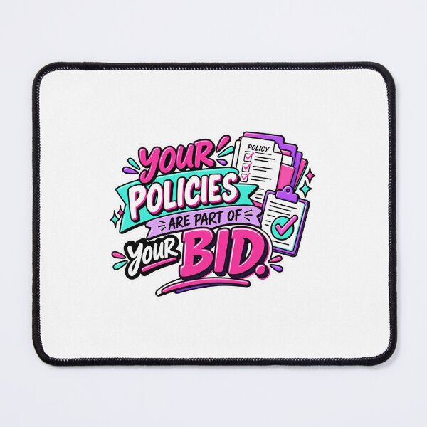 Item preview, Your Policies Are Part of Your Bid | Funny Bid & Proposal Design designed and sold by winningbiz.