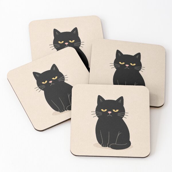 Item preview, Funny Grumpy Black Cat Illustration designed and sold by JossDesign15.