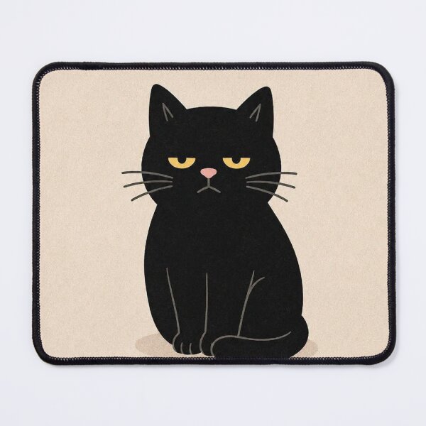 Item preview, Funny Grumpy Black Cat Illustration designed and sold by JossDesign15.