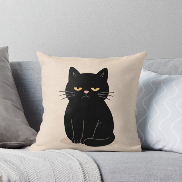 Item preview, Funny Grumpy Black Cat Illustration designed and sold by JossDesign15.