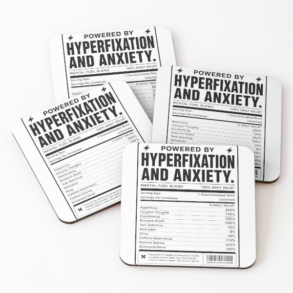 Item preview, Powered by Hyperfixation and Anxiety designed and sold by Noventra112.