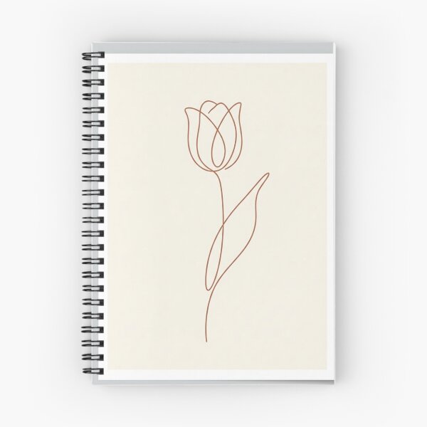 Item preview, Single Tulip Stem | Minimalist Terracotta Line Drawing designed and sold by Zaramodo.