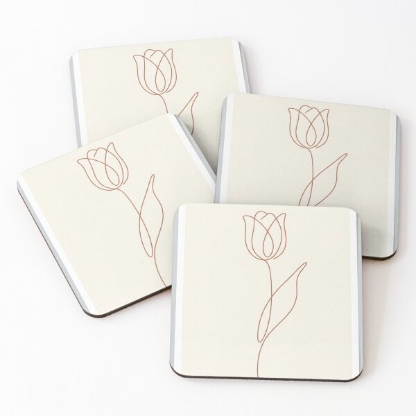 Item preview, Single Tulip Stem | Minimalist Terracotta Line Drawing designed and sold by Zaramodo.
