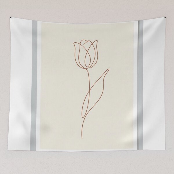 Item preview, Single Tulip Stem | Minimalist Terracotta Line Drawing designed and sold by Zaramodo.