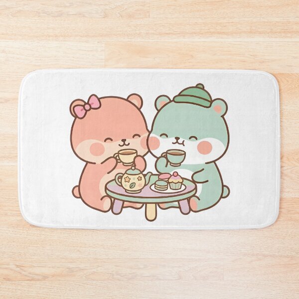 Item preview, Kawaii Pastel Bears Enjoying Cozy Tea Party designed and sold by Cuddly-Critters.
