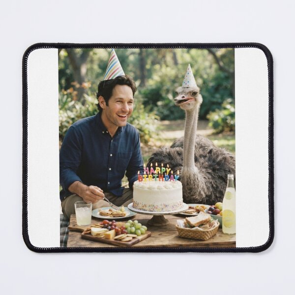 Item preview, Paul rudd ostrich picnic ostrichs animal pet nature meme memes funny parody christmas birthday designed and sold by CheeseBlueprint.