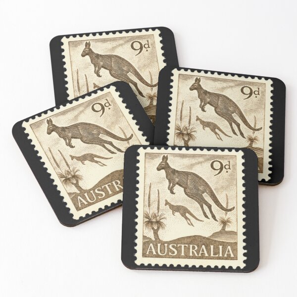 Item preview, Vintage Kangaroo Australian Pre Decimal Stamp designed and sold by WanderingLife.