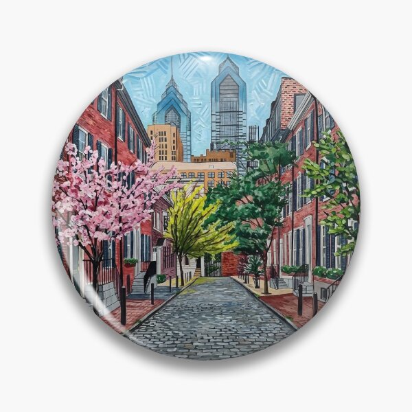 Item preview, Philly Row Houses Acrylic Print | Pennsylvania Travel Poster |  American designed and sold by POSTERIOCREW.