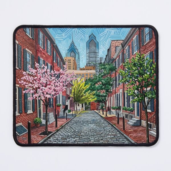 Item preview, Philly Row Houses Acrylic Print | Pennsylvania Travel Poster |  American designed and sold by POSTERIOCREW.