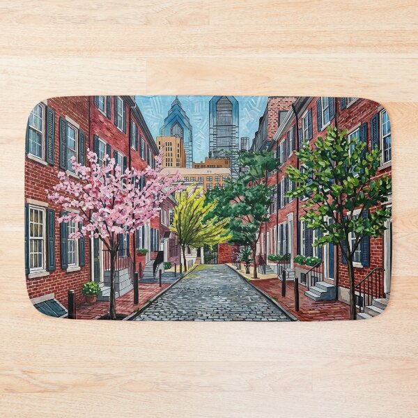 Item preview, Philly Row Houses Acrylic Print | Pennsylvania Travel Poster |  American designed and sold by POSTERIOCREW.
