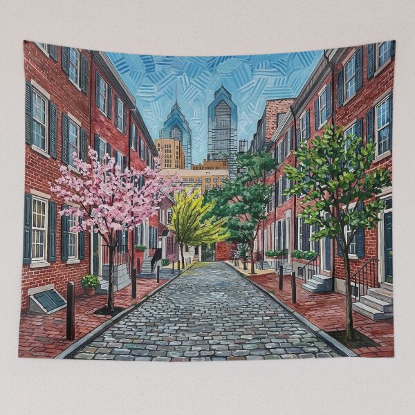 Item preview, Philly Row Houses Acrylic Print | Pennsylvania Travel Poster |  American designed and sold by POSTERIOCREW.