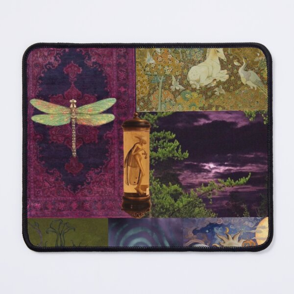 Item preview, Whimsigoth Patchwork Surreal Collage Art | Vintage Fairycore Dragonfly Moth designed and sold by BrontesWhimsyStore.