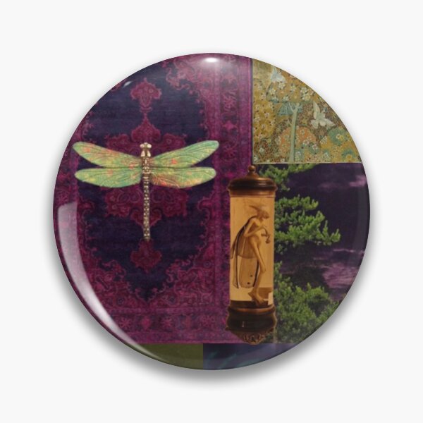 Item preview, Whimsigoth Patchwork Surreal Collage Art | Vintage Fairycore Dragonfly Moth designed and sold by BrontesWhimsyStore.