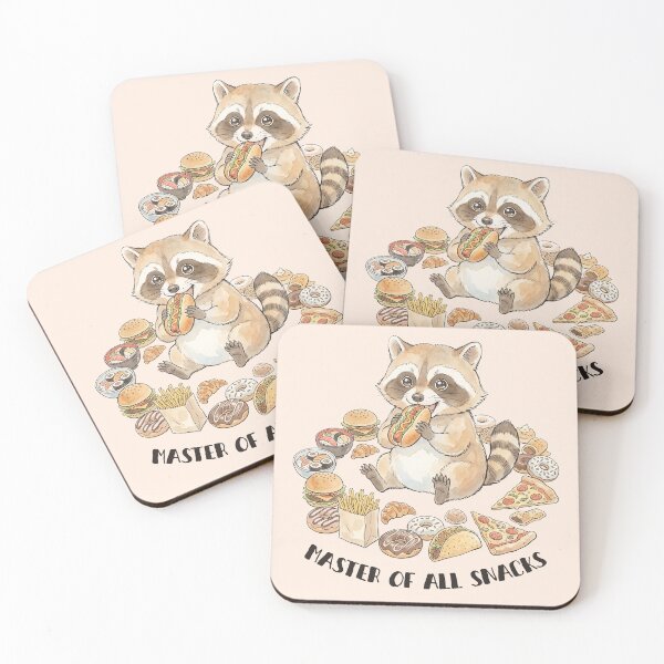 Item preview, Master of All Snacks - Funny Watercolor Raccoon Foodie Graphic Art designed and sold by FreiherrPK.