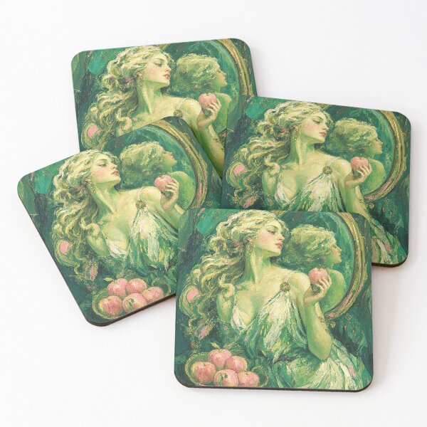 Item preview, Aphrodite at the Mirror: Goddess of Beauty, Golden Apples & Emerald Fine Art designed and sold by chihuahuashower.