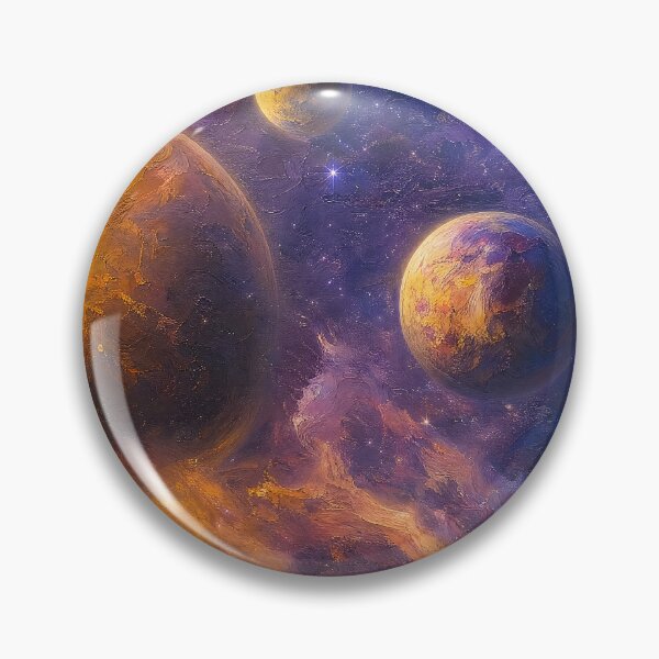 Item preview, Glowing Planets Dreamy Cosmic Oil Painting designed and sold by ArtAmbience.