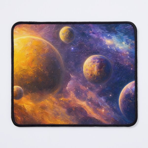 Item preview, Glowing Planets Dreamy Cosmic Oil Painting designed and sold by ArtAmbience.