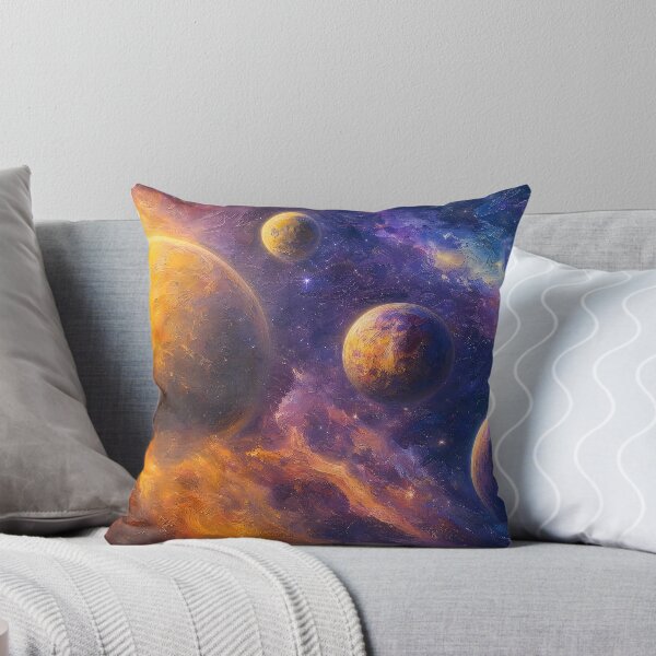 Item preview, Glowing Planets Dreamy Cosmic Oil Painting designed and sold by ArtAmbience.