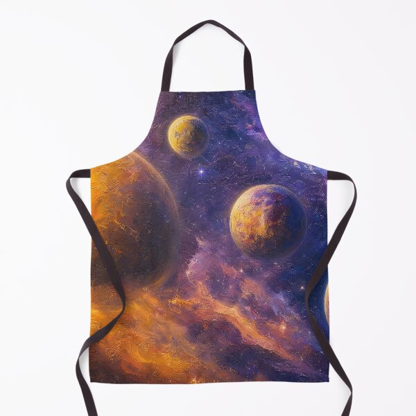 Item preview, Glowing Planets Dreamy Cosmic Oil Painting designed and sold by ArtAmbience.