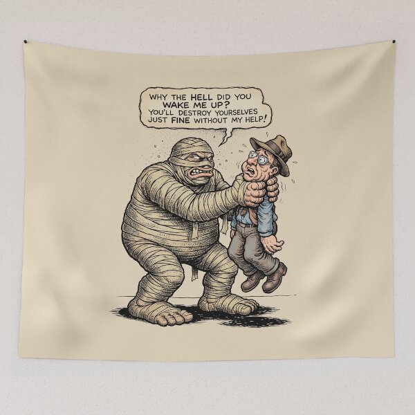 Item preview, Why Did You Wake Me Up - Funny Grumpy Mummy Graphic Art designed and sold by FreiherrPK.