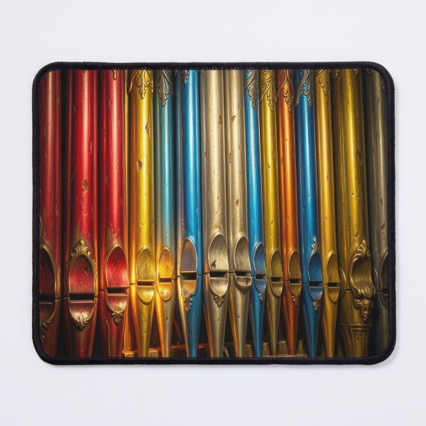 Item preview, Colorful Pipe Organ Vintage Metallic Musical Abstract designed and sold by pinkal.
