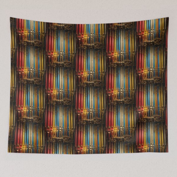 Item preview, Colorful Pipe Organ Vintage Metallic Musical Abstract designed and sold by pinkal.