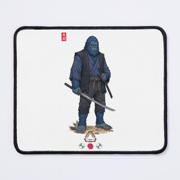 Item preview, Blue Samurai Ape Warrior in Detailed Armor with Tachi Sword designed and sold by Whimsy Trail Co.