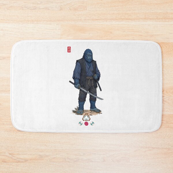 Item preview, Blue Samurai Ape Warrior in Detailed Armor with Tachi Sword designed and sold by Whimsy Trail Co.
