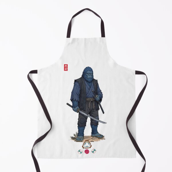 Item preview, Blue Samurai Ape Warrior in Detailed Armor with Tachi Sword designed and sold by Whimsy Trail Co.